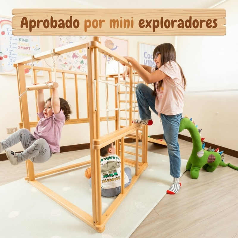 UTOPI Gym Climb Pro – Gimnasio Infantil de Madera Premium (1 a 7 años, Certificado EN71)