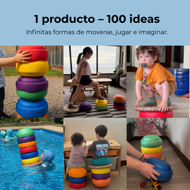 UTOPI STACK  Set de bloques sensoriales + base de equilibrio GRATIS + eBook mas de 20 ideas de Juego Libre de Regalo