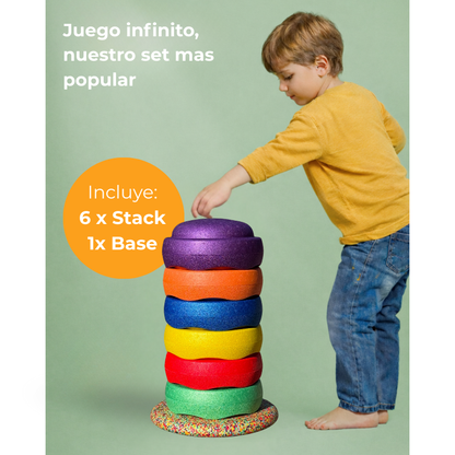UTOPI STACK  Set de bloques sensoriales + base de equilibrio GRATIS + eBook mas de 20 ideas de Juego Libre de Regalo