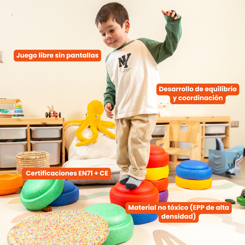 UTOPI STACK  Set de bloques sensoriales + base de equilibrio GRATIS + eBook Juego Libre de Regalo
