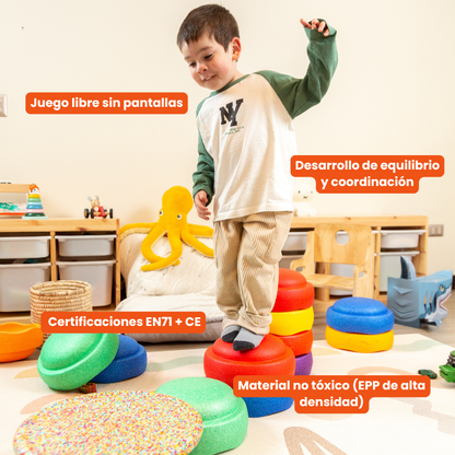 UTOPI STACK  Set de bloques sensoriales + base de equilibrio GRATIS + eBook mas de 20 ideas de Juego Libre de Regalo