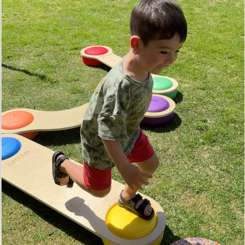 UTOPI® CONNECT – SET de 3 Puentes de Madera para Juego Libre, Equilibrio y Circuitos Motrices