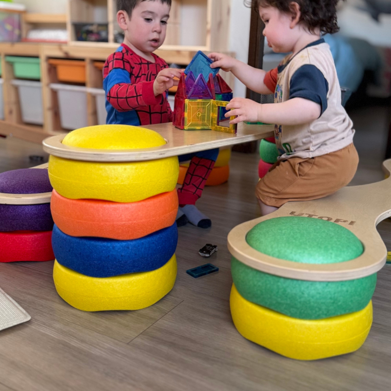 UTOPI® CONNECT – SET de 3 Puentes de Madera para Juego Libre, Equilibrio y Circuitos Motrices