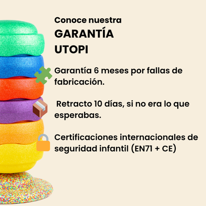 UTOPI STACK  Set de bloques sensoriales + base de equilibrio GRATIS + eBook mas de 20 ideas de Juego Libre de Regalo