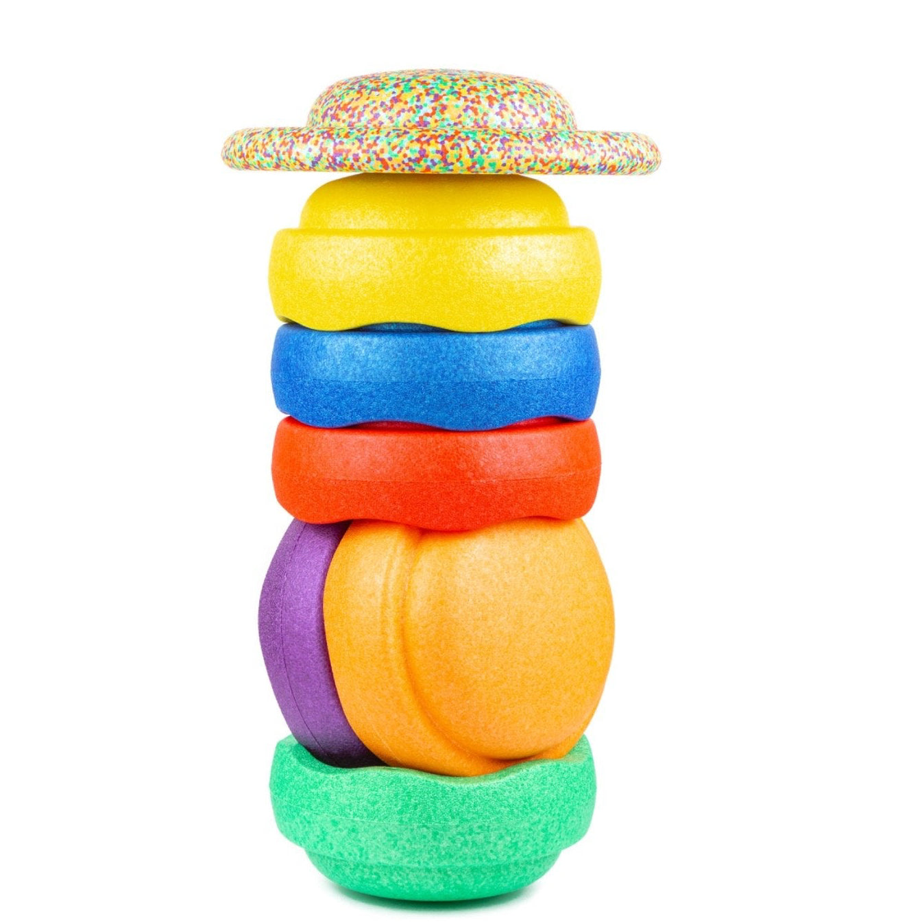 Bloques UTOPI STACK apilados mostrando diferentes configuraciones de juego