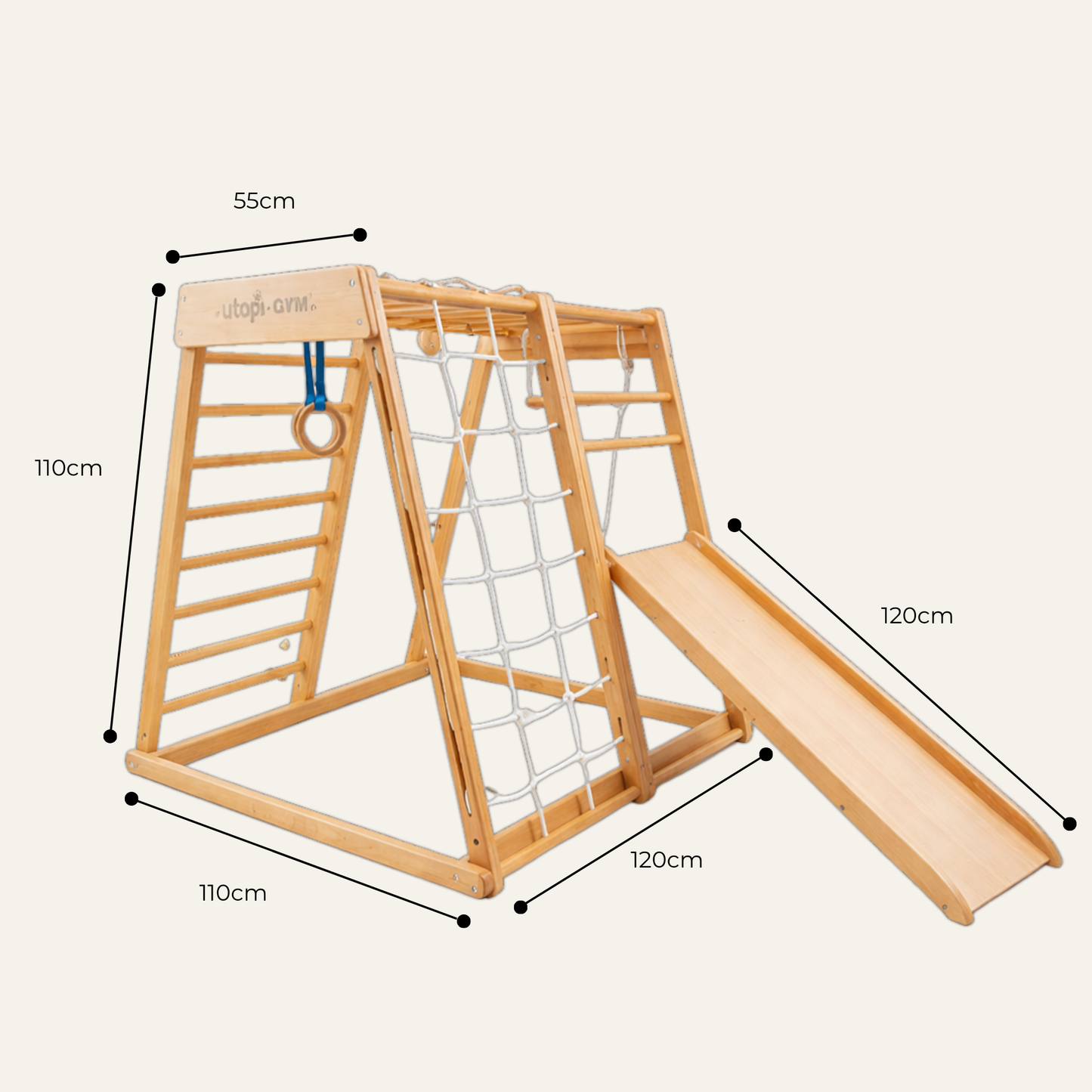 UTOPI® Gym Climb Pro  – Gimnasio Infantil de Madera para Niños de 1 a 7 Años+ Envío GRATIS RM
