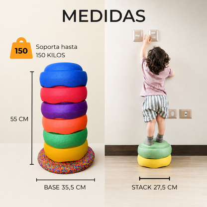 UTOPI® Stack · 7 bloques de equilibrio y movimiento