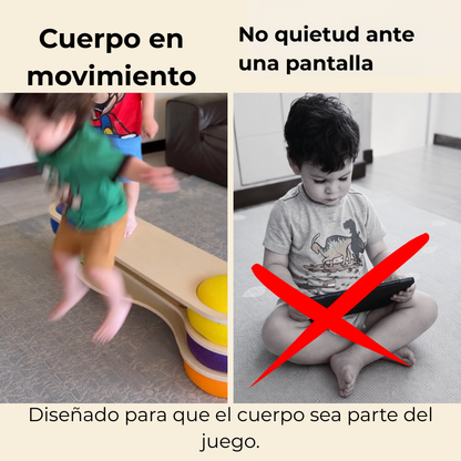 UTOPI® CONNECT – SET de 3 Puentes de Madera para Juego Libre, Equilibrio y Circuitos Motrices